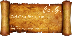 Csáky György névjegykártya