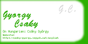gyorgy csaky business card