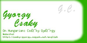 gyorgy csaky business card